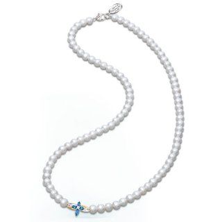 "The Trinity" Sapphire And Diamond Cultured Freshwater Pearl Necklace by The Bradford Exchange The Bradford Exchange Jewelry