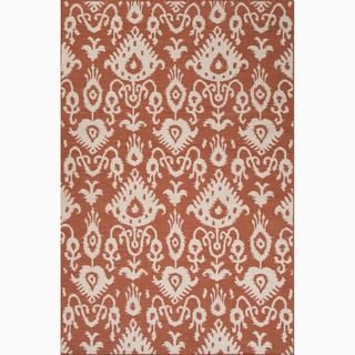 Hand made Tribal Pattern Red/ Ivory Wool Rug (2x3)