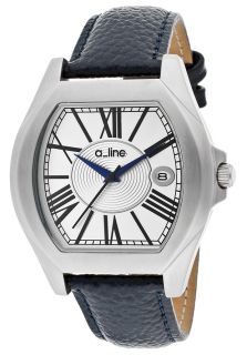 a_line 80008 02 D BU  Watches,Womens Adore Silver Dial Navy Blue Textured Genuine Leather, Casual a_line Quartz Watches