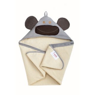 3 Sprouts Gray Monkey Hooded Towel 736211286192