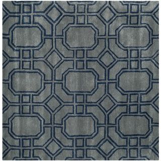 Safavieh Handmade Soho Grey/ Dark Blue New Zealand Wool/ Viscose Rug (6 Square)