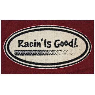 Hand tufted Racing Is Good Red Accent Rug (25 X 16)