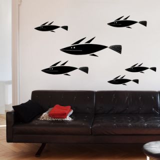 ADZif Spot School of Fish Wall Decal S3342R Color Black