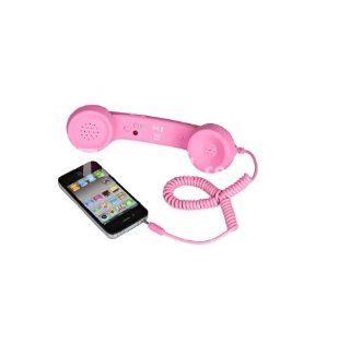 Retro Phone Handset for Apple iPhone, iPad, iPod Touch and select 3.5mm jack smart phones (Pink) 