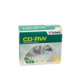 NEW   CD RW Discs, 700MB/80min, 2X/4X, Slim Jewel Case, Matte Silver, 10/Pack   95170 Computers & Accessories