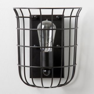 Caged Edison 1 light Bronze Sconce