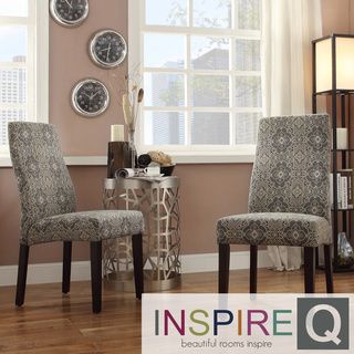 Inspire Q Marcey Blue Damask Wave Back Dining Chair (set Of 2)
