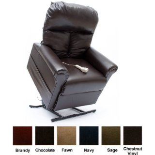 Mega Motion Power Easy Comfort Lift Chair Lifting Recliner LC 100 with Heat and Massage Infinite Position Rising Electric Chaise Lounger   Chestnut Vinyl Health & Personal Care