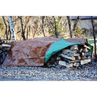 Roughneck 3.4-Oz. Heavy-Duty Woodpile Tarp — Brown/Green, 6ft. x 24ft.  Wood Pile Tarps
