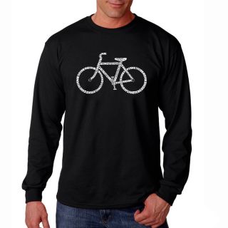 Los Angeles Pop Art Mens Save A Planet Bike Black Long Sleeve T shirt