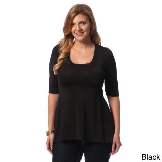 24/7 Comfort Apparel Womens Plus Size Solid High low Tunic