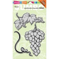 Stampendous Jumbo Cling Rubber Stamp 5 X9   Grapes