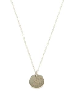 Silver Snowflake Disc Pendant Necklace by Emily & Ashley