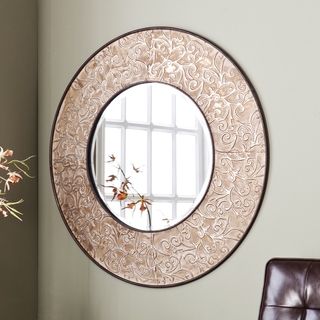 Upton Home Victoria Antiqued Silver Wall Mount Mirror