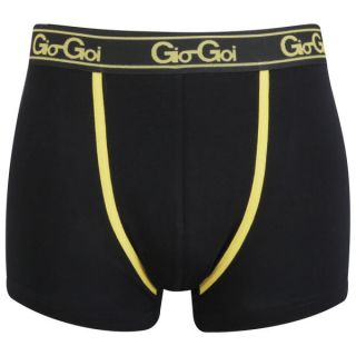 Gio Goi Mens 2 Pack Boxer Shorts   Black/Yellow      Mens Underwear