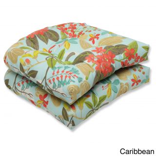 Outdoor Fancy A Floral Wicker Seat Cushion (set Of 2)