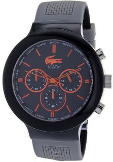 Lacoste 2010655  Watches,Mens Borneo Chronograph Black Dial Grey Rubber, Casual Lacoste Quartz Watches