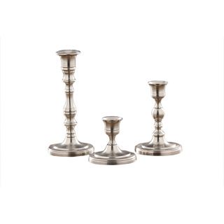 Oxford Circle Pewter Brass Candlestick Set Of 3