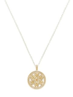 Flores Two Tone Cutout Flower Pendant Necklace by Anna Beck Jewelry