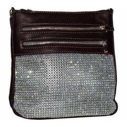 Womens Blingalicious Glittery Messenger Bag Q2991 Brown