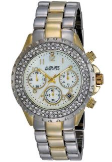 August Steiner AS8031TTG  Watches,Womens White Mother of Pearl Dial Two Tone Base Metal, Casual August Steiner Quartz Watches