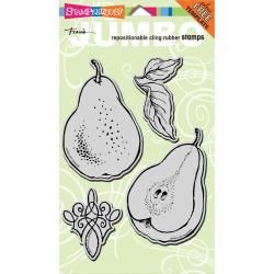Stampendous Jumbo Cling Rubber Stamp 5 X9   Pears