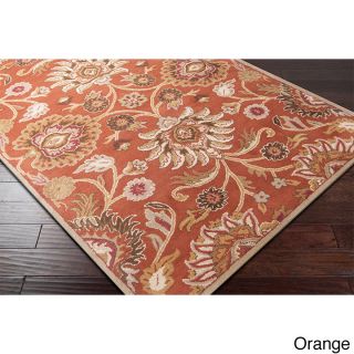 Surya Carpet, Inc Hand tufted Alameda Traditional Floral Wool Area Rug (9 X 12) Orange Size 9 x 12