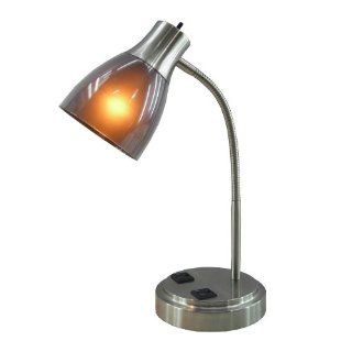 Normande Lighting GP3 796 13W CFL Desk Lamp with Two Electrical Outlets on the Base Mount    