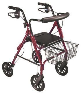 Drive Medical D Lite Rollator, Red Health & Personal Care