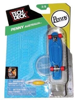 2014 Penny Australia Blue Tech Deck Mini Finger Skateboard #3/8 with Display Stand Toys & Games