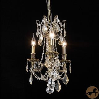 Christopher Knight Home Lugano 3 light Royal Cut Gold Crystal And Antique Bronze Chandelier