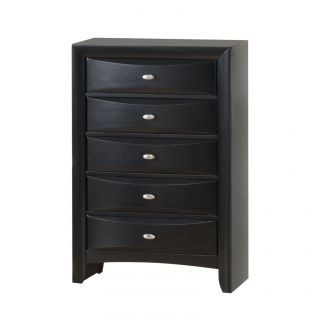 Global Furniture Usa Linda Black Chest Black Size 5 drawer