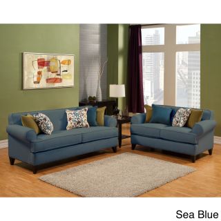 Furniture Of America Kenzi Chenille Fabric Sofa   Loveseat Set