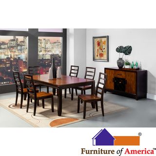 Furniture Of America Furniture Of America Isa Acacia/ Espresso 7 piece Extending Dining Set Espresso Size 7 Piece Sets