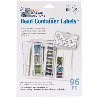 Elizabeth Wards Bead Container Labels 96/pkg
