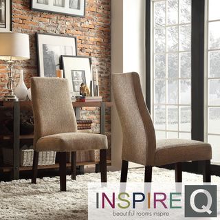 Inspire Q Marcey Tan Chenille Wave Back Dining Chair (set Of 2)