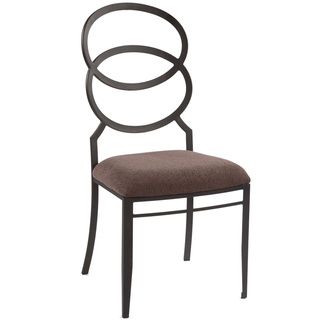 Silver Black/brown Modern Ring Back Cushioned Side Chair (set Of 4)