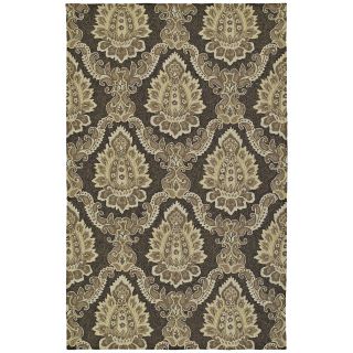 Indoor/ Outdoor Fiesta Chocolate Damask Rug (3 X 5)