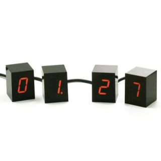 Areaware Numbers LED Alarm Clock OE66AC Finish Black with Red Numbers
