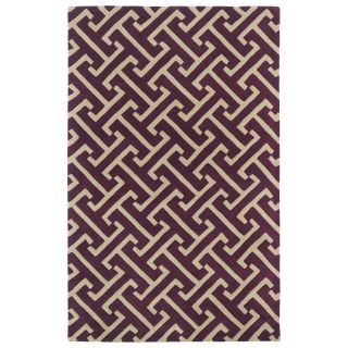 Hand tufted Cosmopolitan Plum/ Beige Wool Rug (8 X 11)