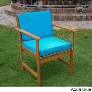 International Caravan International Caravan Royal Tahiti Gulf Port Arm Chairs With Cushions (set Of 2) Blue Size 2 Piece Sets