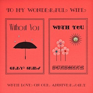 FIVE DOLLAR SHAKE   Wife with you without you anniversary card