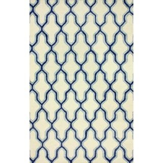 Nuloom Handmade Wool/ Viscose Trellis Rug Blue (5 X 8)