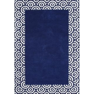ZnZ Rug Gallery Hand made Patriot Blue Wool Rug (8 X 10)