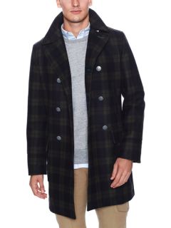 Plaid Long Peacoat by Camplin