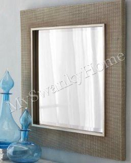 Large 34" SQUARE SILVER Champagne Wall Mirror   Wall Mounted Mirrors