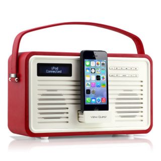 View Quest Colourgen Retro Radio and Dock   Red (8 Pin/Lightning)      Electronics