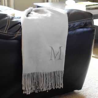 Personalized Gray Throw