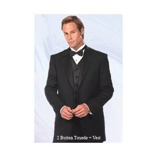 Mantoni 2 Button Men's Tuxedo Suit with Vest Solid Black 100% Virgin Wool 2 Button (54L) at  Mens Clothing store