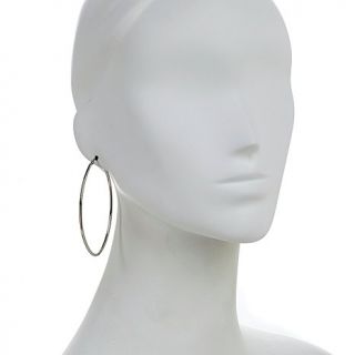 Stately Steel Oval or Round Large Wire Hoop Earrings
